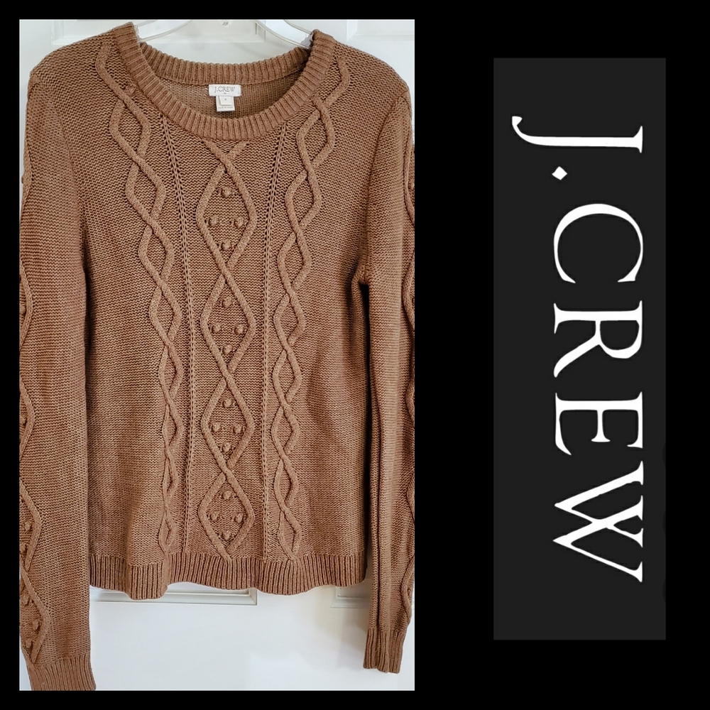 J CREW | Medium Brown Cableknit Sweater Pullover